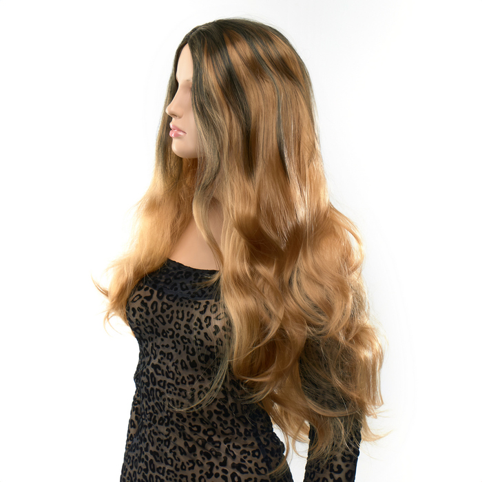 Перука довга хвиляста Fetish Hair балаяж русявий, 65 см