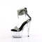 Босоніжки Pleaser Adore-727RS на підборах 7 дюймів, босоніжки з манжетою на щиколотці 2 3/4 дюйма з RS, блискавка ззаду, чорні/прозорі