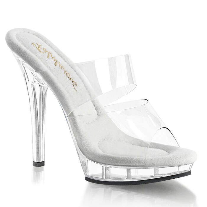 Шлёпанцы Lip-102, каблук 5 дюймов, двухполосный PF-слайд 3/4 дюйма, прозрачные