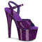 Босоніжки Pleaser Adore-709GP на підборах 7 дюймів, з ремінцем на щиколотці 2 3/4 дюйма, фіолетові
