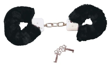 Наручники із чорним хутром Bad Kitty Handcuffs, метал