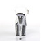 Босоніжки Pleaser Adore-708CG на підборах 7 дюймів, босоніжки з ремінцем на щиколотці 2 3/4 дюйма з блискучими вставками, прозорі/чорні