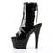 Чоботи Pleaser Adore-1018 на підборах 7 дюймів, чоботи до щиколотки 2 3/4 дюйма з відкритим носком/п'ятою PF, з блискавкою збоку, чорні