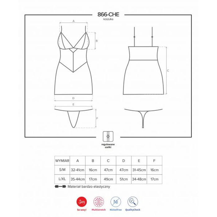 Сорочка Obsessive 866-CHE-1 chemise & thong L/XL