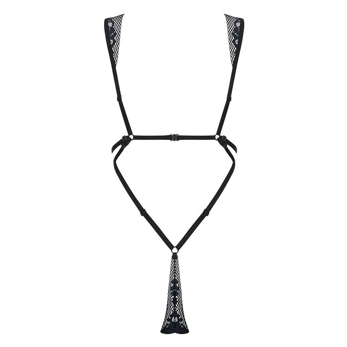 Кружевное боди Obsessive Figurea, черный, S/M