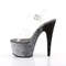 Босоножки Pleaser Adore-708OMBRE, каблук 7 дюймов, ремешком на щиколотке шириной 2 3/4 дюйма с блестками и эффектом омбре, прозрачный/серебристый