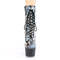 Чоботи Pleaser Adore-1020SP *7 дюймів на підборах, 2 3/4 дюйма на шнурівці спереду, збоку блискавка, срібляста голограма/чорний