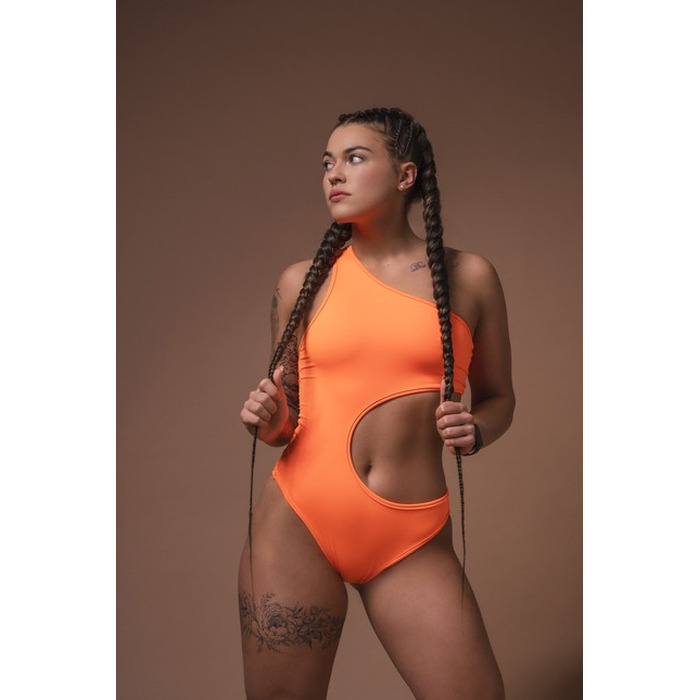 КУПАЛЬНИК ONE SHOULDER ASYMMETRICAL MONOKINI ORANGE NEON 458