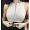 Топ BROWN TOP WITH ZIPPER AND WAISTBAND