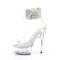 Босоніжки Pleaser Delight-624RS *6 дюймів на підборах, 1 3/4 дюйма з манжетою на щиколотці PF RS, блискавка ззаду, прозорі