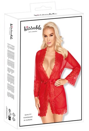 Халат кружевной Kissable Kimono красный, S/M