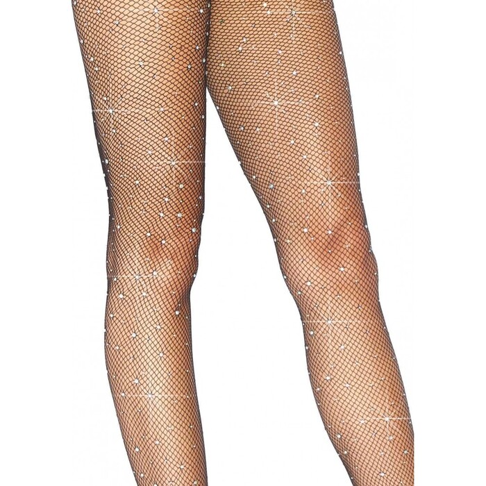 Колготки із мікросітки зі стразами Leg Avenue Rhinestone micro net tights O/S