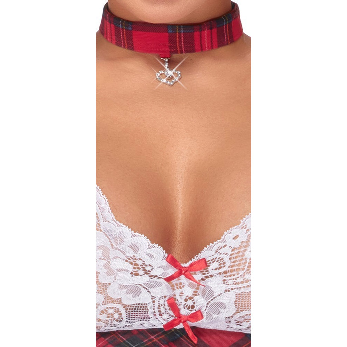 Костюм школярки Cottelli, червоно-білий, 2 предмети, розмір S