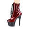 Чоботи Pleaser Adore-1020SP *7-дюймовий каблук, 2 3/4-дюймові черевики на шнурівці спереду з PF, червоні/чорні