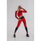 ЛЕГІНСИ RED LEGGINGS WITH BLACK BELT AND LEGS PRINT 14688