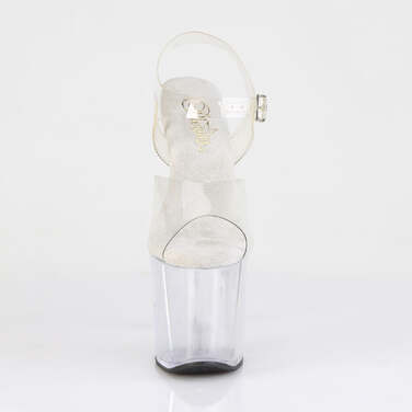 Босоніжки Razzle-808 на підборах 8 дюймів, босоніжки з ремінцем на щиколотці 3 1/2 дюйма, прозорі