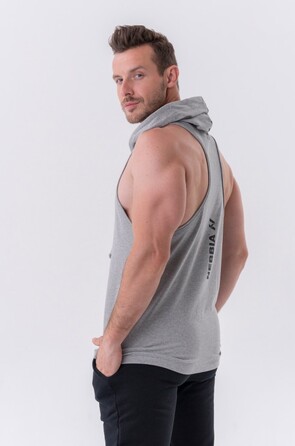 Майка Nebbia Fitness Tank top with a hoodie Light Grey 323