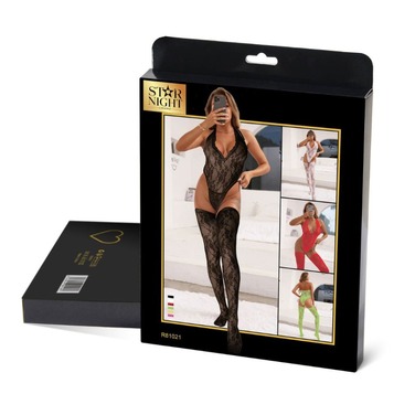 Комплект боди и чулки Star Night черные XS-S