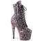 Чоботи Pleaser Adore-1020SPWR *7-дюймовий каблук, 2 3/4-дюймові черевики зі шнурівкою PF до середини ікри, блискавка збоку, ніжно-рожеві
