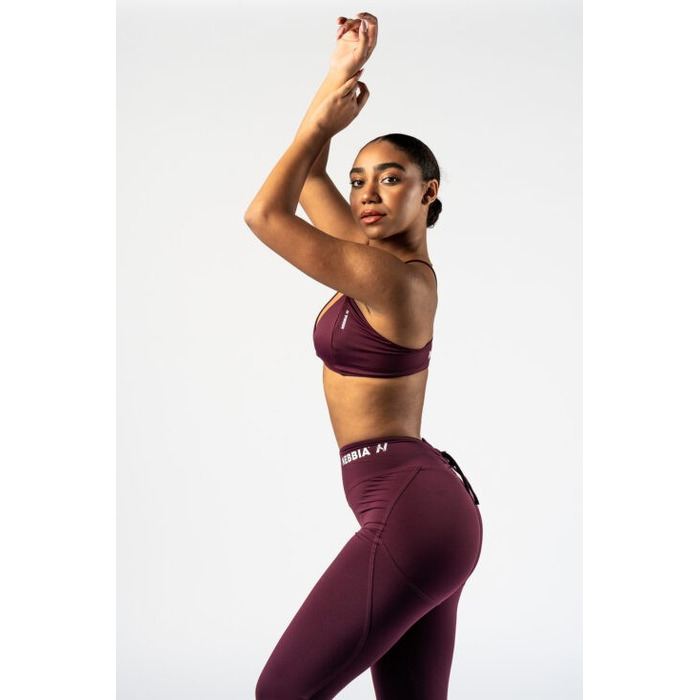 Топ Nebbia Medium-Support Sports Bra TWIST-KNOT Dark Red 423