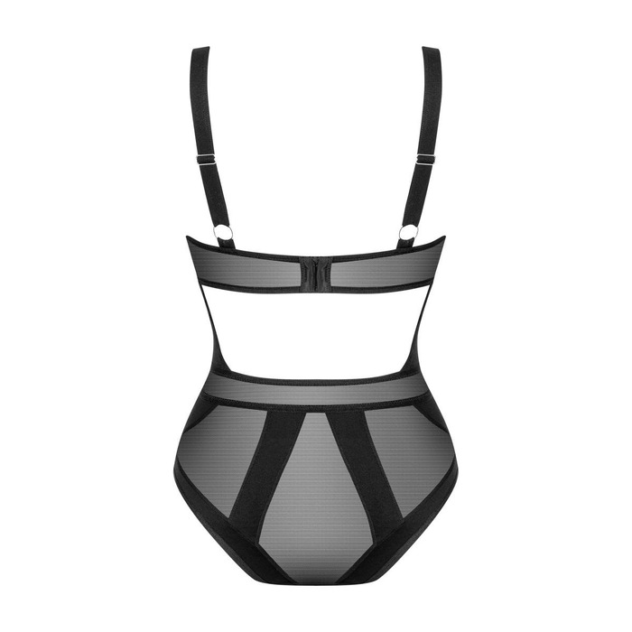 Боди с полупрозрачными вставками Chic Amoria Obsessive, черное, XS/S