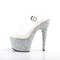 Босоножки Pleaser Adore-708LG, каблук 7 дюймов, ремешок на щиколотке шириной 2 3/4 дюйма, прозрачный/серебристый