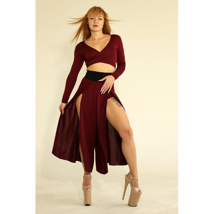 FLY CULOTTES — Повітряні Кюлоти Для Pole Dance, Contemporary Та Сценічних Виступів - бордовий