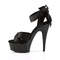 Босоніжки Pleaser Delight-668 на підборах 6 дюймів, з перехресними ремінцями 1 3/4 дюйма з закритою спинкою, чорні атласні/чорні