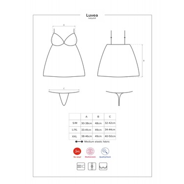 Пеньюар и стринги Obsessive Luvae M/L