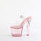 Босоніжки Pleaser Lovesick-708T на підборах у формі серця, 7 дюймів, з ремінцем на щиколотці 3 1/4 дюйма, прозорі/рожеві