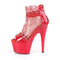 Босоножки Pleaser Adore-765RM, каблук 7 дюймов, 2 3/4 дюйма, закрытый задник, молния сзади, красные