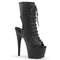 Чоботи Pleaser Adore-1016 на підборах 7 дюймів, ботильйони до щиколотки 2 3/4 дюйма з відкритим носком/підбором PF, блискавка збоку, чорні, веганська шкіра/чорний колір