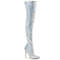Чоботи Pleaser до стегна Boots Courtly-3015, 5 дюймів, блискучі, білі