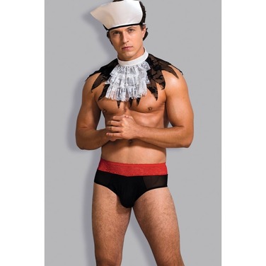 Костюм чоловічий 3 предмети S/M чорний + білий Sunspice