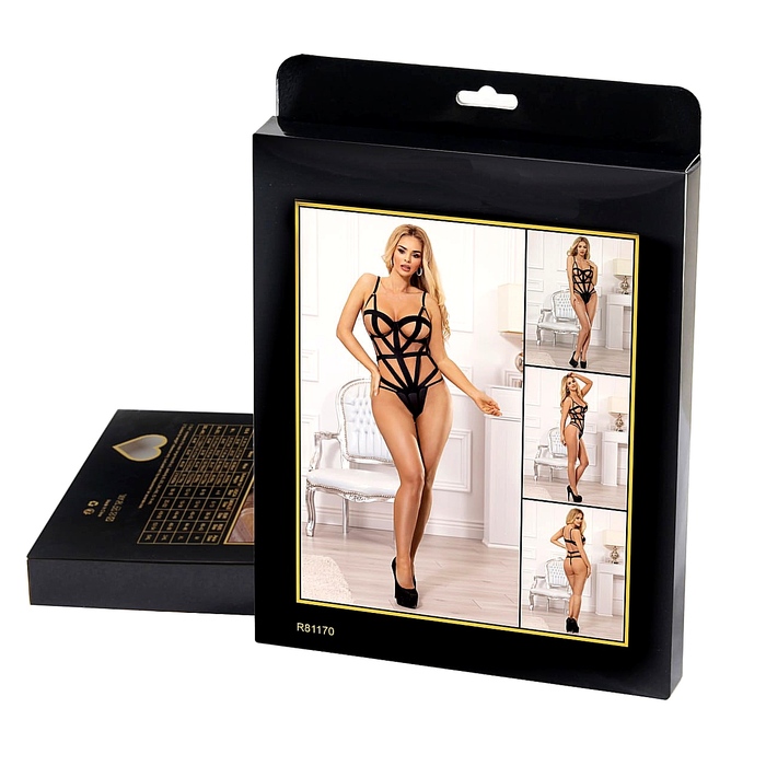 Сексуальное контурное боди Star Night Bondage Bodysuit черное, XL