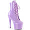 Чоботи Pleaser Adore-1020 на підборах 7 дюймів, черевики з мереживом спереду 2 3/4 дюйма, фіолетові