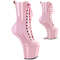 Чоботи Pleaser Boots Craze-1040 *8 дюймів без підборів, 3 дюйми на шнурівці спереду, з внутрішньою блискавкою, ніжно-рожеві