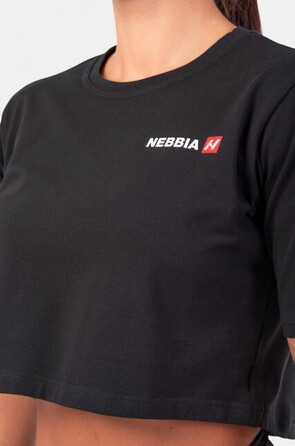 Топ Minimalist Logo NEBBIA crop top 600 Black