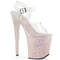 Босоножки Pleaser Flamingo-808LG. Каблук 8 дюймов, ремешок на щиколотке 4 дюйма, прозрачный/белый.