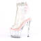 Чоботи Pleaser Stardust-1018C-2RS *7 дюймів на підборах, 2 3/4 дюйма з відкритим носком/підбором, ботильйони до щиколотки з RS, ніжно-рожеві/прозорі