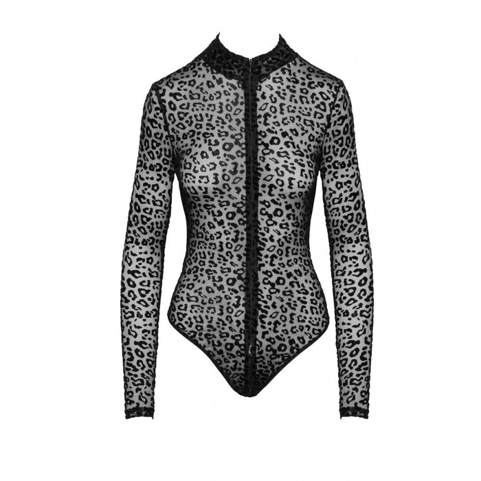 Боди сексуальное с леопардовым принтом M F287 Noir Handmade