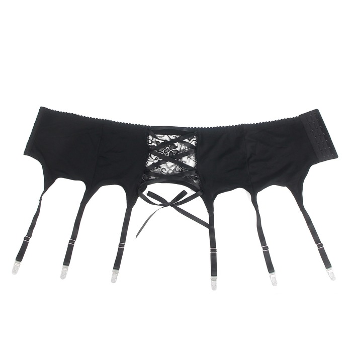 Чоловічий мереживний пояс з підв'язками Star Night чорний, XL