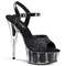 Босоніжки Pleaser Delight-609-5G *6 дюймів на підборах, 1 3/4 дюйма з блискітками та ремінцем на щиколотці, чорні