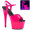 Босоніжки Pleaser Adore-709UV на підборах 7 дюймів, з ремінцем на щиколотці 2 3/4 дюйма з ремінцем на щиколотці з ремінцем, рожеві