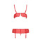 Комплект білизни з поясом для панчіх FABIANA SET red S/M - Passion