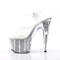 Босоніжки Pleaser Adore-708SRS на підборах 7 дюймів, босоніжки 2 3/4 дюйма з імітацією заповненої підошви RS, прозорі/сріблясті