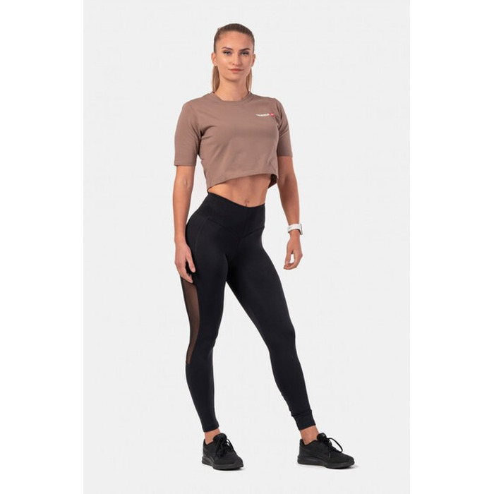 Топ Minimalist Logo NEBBIA crop top 600 Brown