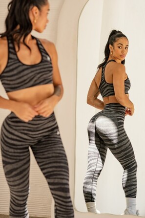 Топ Ryderwear Zebra Seamless Sports Bra - Grey Marl/Black Zebra