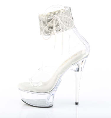 Босоножки Captiva-624RS, каблук 6 дюймов, манжета на щиколотке 1 3/4 дюйма, PF RS, молния сзади, прозрачный/прозрачный