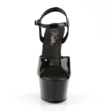 Босоножки Aspire-609, каблук 6 дюймов, 2 1/4 дюйма, PF, веганские, с ремешком на щиколотке, черные